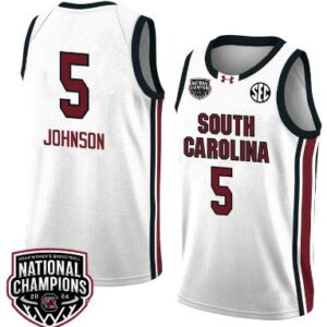 Tessa Johnson Jersey #5 South 2024 NCAA Basketball National Champions White Red