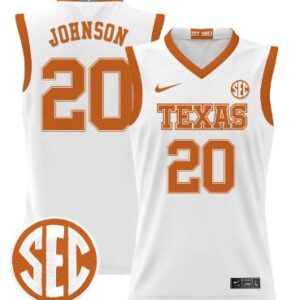 Tre Johnson Jersey #20 Texas Longhorns 2024 Lightweight Basketball White