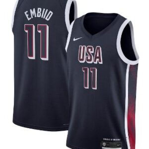 Unisex Joel Embiid Jersey Navy Men's USA Basketball 2024 Swingman Player