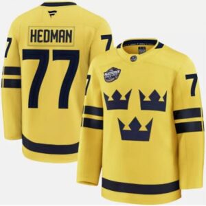 Victor Hedman Jersey #77 Sweden Yellow 2025 4 Nations Face-Off Stitched