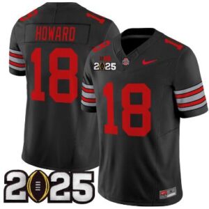 Will Howard Jersey #18 Ohio State 'Heritage Stripe' 2025 CFP Final Patch Black