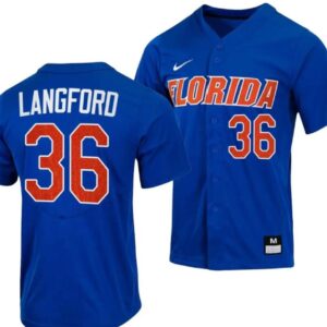 Wyatt Langford Jersey Florida Gators College Baseball Full-Button Royal #36