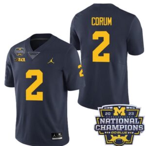 Youth's Michigan Wolverines 2 Blake Corum Navy National Champions Jersey