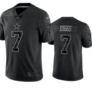Men's Dallas Cowboys #7 Trevon Diggs Black Reflective Limited Stitched Football Jersey