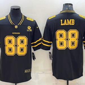 Men's Dallas Cowboys #88 CeeDee Lamb Black Gold Edition With 1960 Patch Limited Stitched Football Jersey