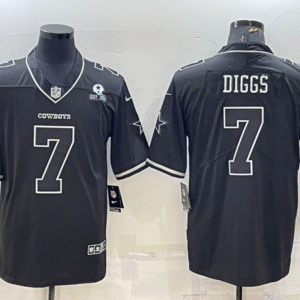 Men's Dallas Cowboys #7 Trevon Diggs Black With 1960 Patch Limited Stitched Football Jersey
