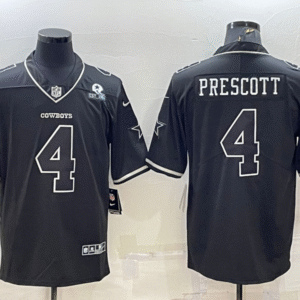 Men's Dallas Cowboys #4 Dak Prescott Black With 1960 Patch Limited Stitched Football Jersey