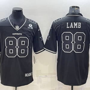 Men's Dallas Cowboys #88 CeeDee Lamb Black With 1960 Patch Limited Stitched Football Jersey