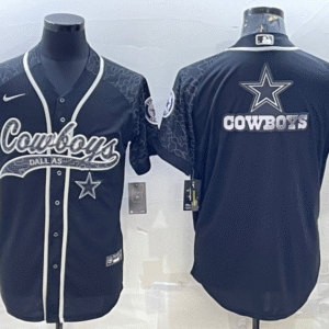 Men's Dallas Cowboys Black Reflective Team Big Logo With Patch Cool Base Stitched Baseball Jersey