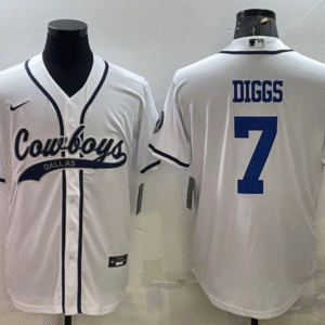 Men's Dallas Cowboys #7 Trevon Diggs White With Patch Cool Base Stitched Baseball Jersey