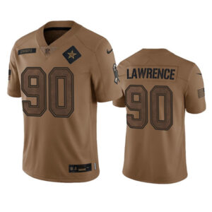 Men's Dallas Cowboys #90 DeMarcus Lawrence 2023 Brown Salute To Service Limited Football Stitched Jersey