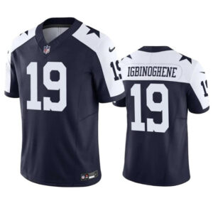 Men's Dallas Cowboys #19 Noah Igbinoghene Navy White 2023 F.U.S.E. Vapor Limited Football Stitched Jersey