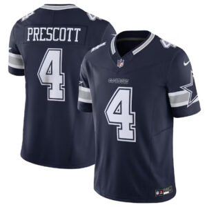 Men's Dallas Cowboys #4 Dak Prescott Navy 2023 F.U.S.E. Vapor Limited Stitched Football Jersey