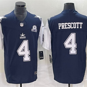Men's Dallas Cowboys #4 Dak Prescott Navy 2023 F.U.S.E. With 1960 Patch Vapor Limited Stitched Football Jersey