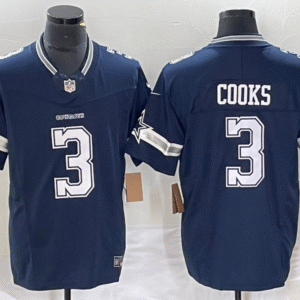 Men's Dallas Cowboys #3 Brandin Cooks Navy Blue 2023 FUSE Vapor Stitched Jersey