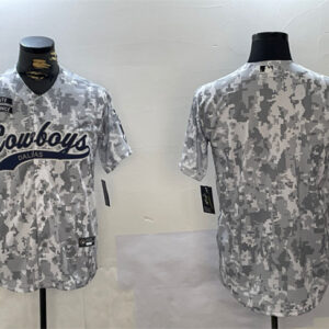 Men's Dallas Cowboys Blank 2024 Arctic Camo Salute To Service Stitched Baseball Jersey