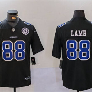 Men's Dallas Cowboys #88 CeeDee Lamb Black Throwback With Patch Vapor Untouchable Limited Football Stitched Jersey