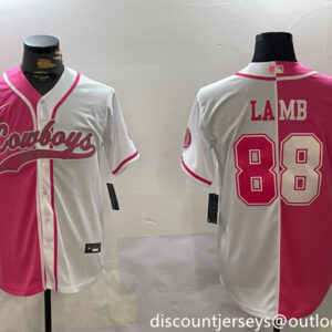 Men's Dallas Cowboys #88 CeeDee Lamb 2024 Arctic white red Stitched Baseball Jersey