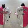 Men's Dallas Cowboys big logo Red White With Patch Cool Base Stitched Baseball Jerseys