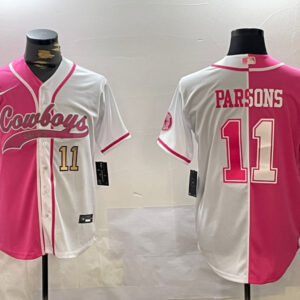 Men's Dallas Cowboys #11 Micah Parsons 2024 Arctic white red Stitched Baseball Jerseys