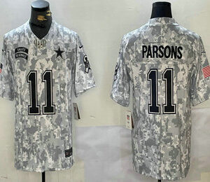Men's Dallas Cowboys #11 Micah Parsons 2024 FUSE Arctic Camo Salute to Service Limited Stitched Jersey