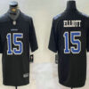Men's Dallas Cowboys #15 Ezekiel Elliott Black Throwback Vapor Limited Stitched Jersey