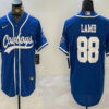 Men's Dallas Cowboys #88 CeeDee Lamb Light Blue Stitched Cool Base Nike Baseball Jersey