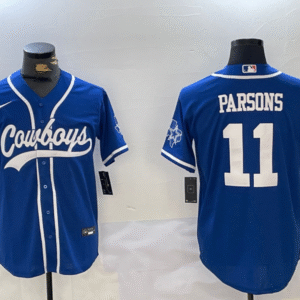 Men's Dallas Cowboys #11 Micah Parsons Light Blue Stitched Cool Base Nike Baseball Jersey
