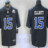 Men's Dallas Cowboys #15 Ezekiel Elliott Black Throwback With 1960 Patch Vapor Limited Stitched Jersey