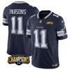 Men's Dallas Cowboys #11 Micah Parsons Navy 2023 F.U.S.E. NFC East Champions Patch Football Stitched Jersey
