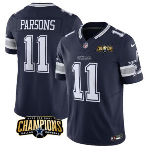 Men's Dallas Cowboys #11 Micah Parsons Navy 2023 F.U.S.E. NFC East Champions Patch Football Stitched Jersey