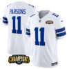Men's Dallas Cowboys #11 Micah Parsons White 2023 F.U.S.E. NFC East Champions Patch Football Stitched Jersey