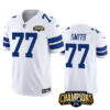 Men's Dallas Cowboys #77 Tyron Smith White 2023 F.U.S.E. NFC East Champions Patch Football Stitched Jersey