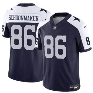 Men's Dallas Cowboys #86 Luke Schoonmaker Navy White Thanksgiving Vapor Untouchable Limited Stitched Football Jersey