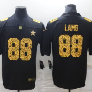 Men's Dallas Cowboys #88 CeeDee Lamb 2020 Black Leopard Print Fashion Limited Football Stitched Jersey