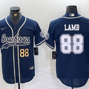 Men's Dallas Cowboys #88 CeeDee Lamb Navy Cool Base Stitched Baseball Jerseys