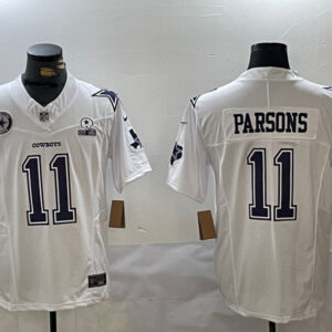 Men's Dallas Cowboys #11 Micah Parsons 2024 White F.U.S.E. With Established In 1960 Patch Stitched Football Jersey