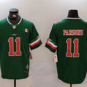 Men's Dallas Cowboys #11 Micah Parsons 2024 Mexico Green FUSE Stitched Jersey