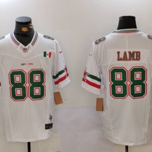 Men's Dallas Cowboys #88 CeeDee Lamb 2024 Mexico White FUSE Stitched Jersey