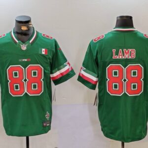Men's Dallas Cowboys #88 CeeDee Lamb 2024 Mexico Green FUSE Stitched Jersey
