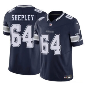 Men's Dallas Cowboys #64 Dakoda Shepleys Navy 2025 F.U.S.E. Vapor Untouchable Limited Football Stitched Jersey