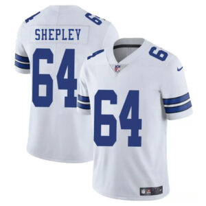 Men's Dallas Cowboys #64 Dakoda Shepleys White 2025 Vapor Untouchable Limited Football Stitched Jersey