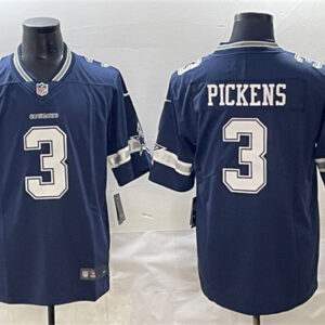 Men's Dallas Cowboys #3 George pickens Navy 2025 Vapor Untouchable Limited Football Stitched Jersey