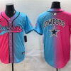 Men's Dallas Cowboys Team Big Logo Pink Blue  Jersey