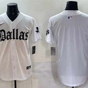 Men's Dallas Cowboys Blank White 'Gothic Lone Star Edition' Limited Stitched Baseball Jersey