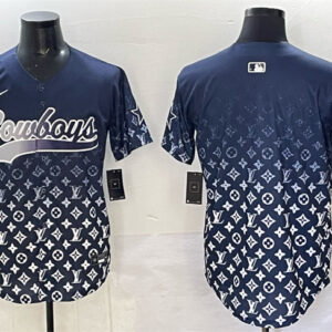 Men's Dallas Cowboys Blank Navy Limited Stitched Baseball Jersey