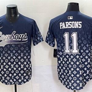 Men's Dallas Cowboys #11 Micah Parsons Navy Limited Stitched Baseball Jersey