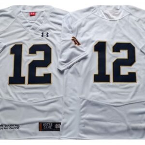 Notre Dame Fighting Irish 12 White College Football Jersey
