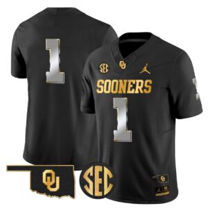 Team Jersey 1 Oklahoma Sooners 2025 Gold Vapor Limited Stitched Black Limited