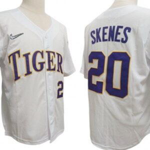 Lsu Tigers 20 Paul Skenes White Baseball Jersey